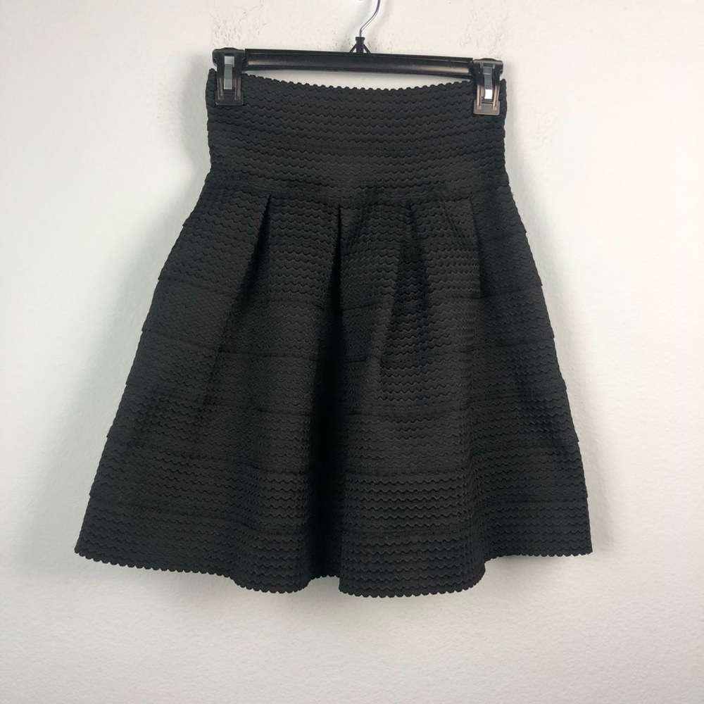 Anthro Girls from Savoy black bandage A-line skirt